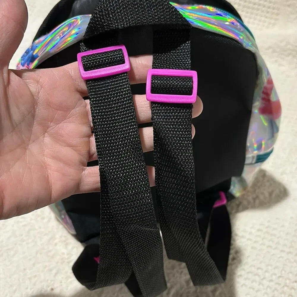 Trolls world tour backpack silver poppy break tiny diamond adjustable strap nwot